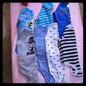 Boys 6-9 month long sleeve onesie lot!